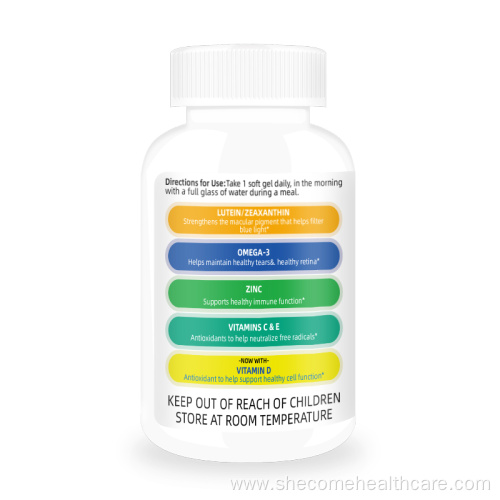 Eye Vitamin Mineral Supplement Contains Zinc softgels